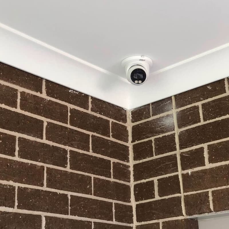 Atlas Sec installation — Dome camera, eave corner